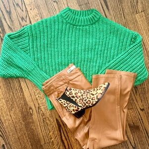 H&M Vibrant Green Cowl Neck Sweater
